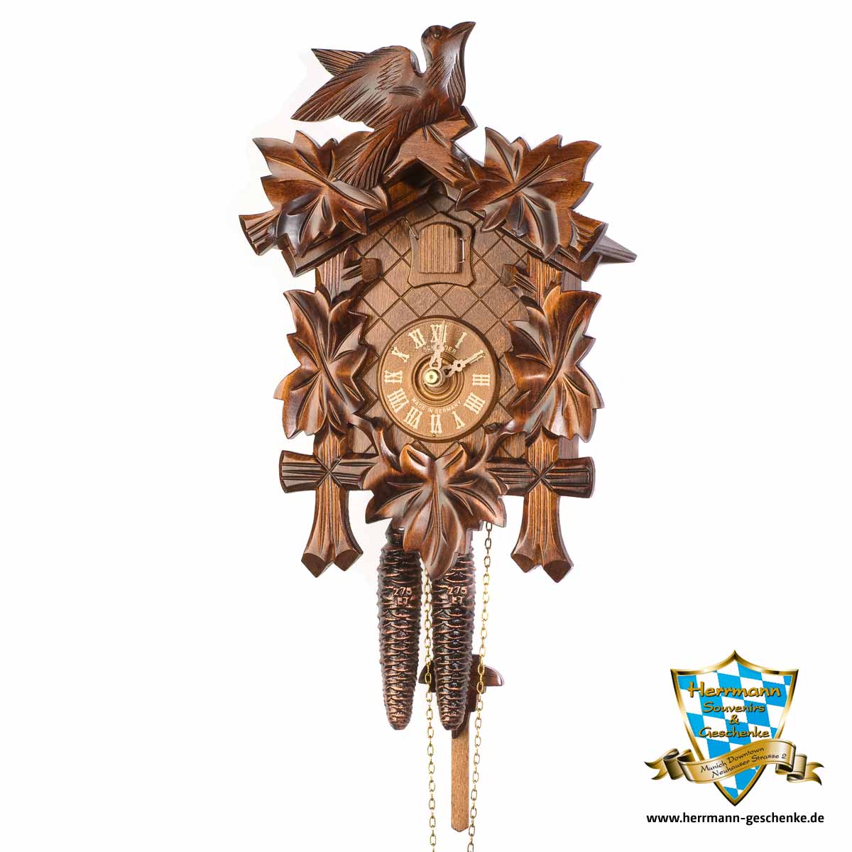 NEW  Quality hand-carved  *all mechanical*   German cuckoo clock 11-09 11-09NS 