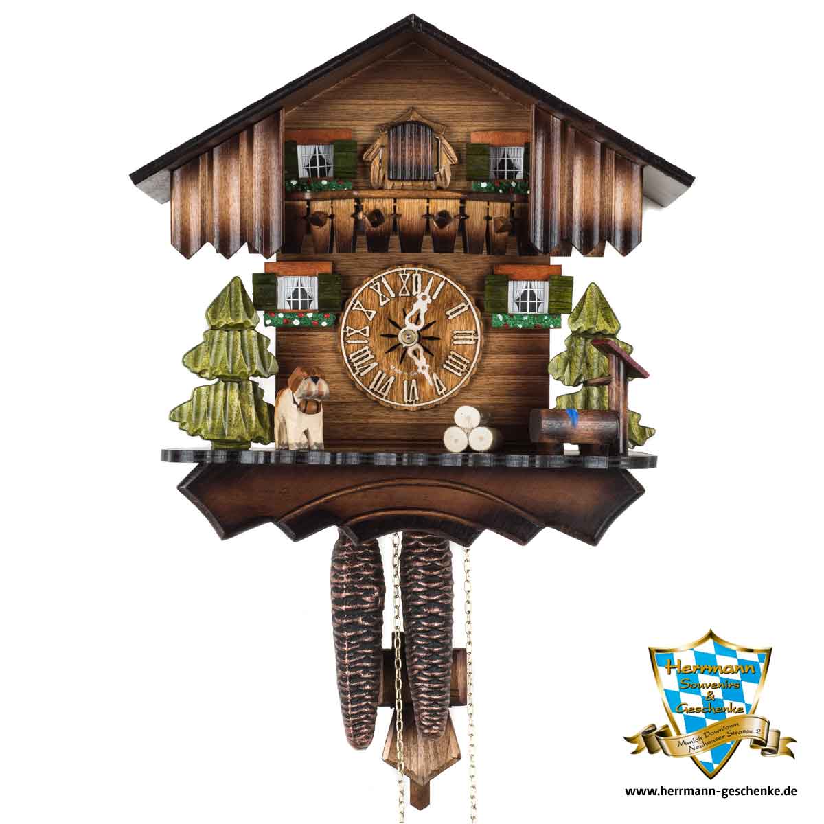 *all mechanical*   German cuckoo clock 11-09 traditional Quality hand-carved 